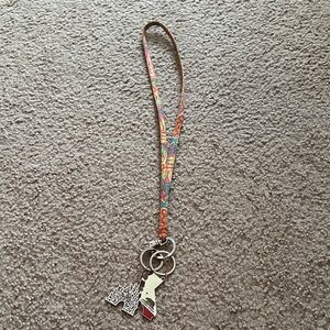 Vera Bradley Red and Silver Lanyard with California Charm